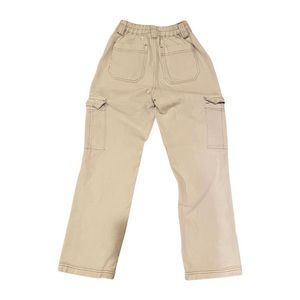 Pacsun cream cargos with brown stitching